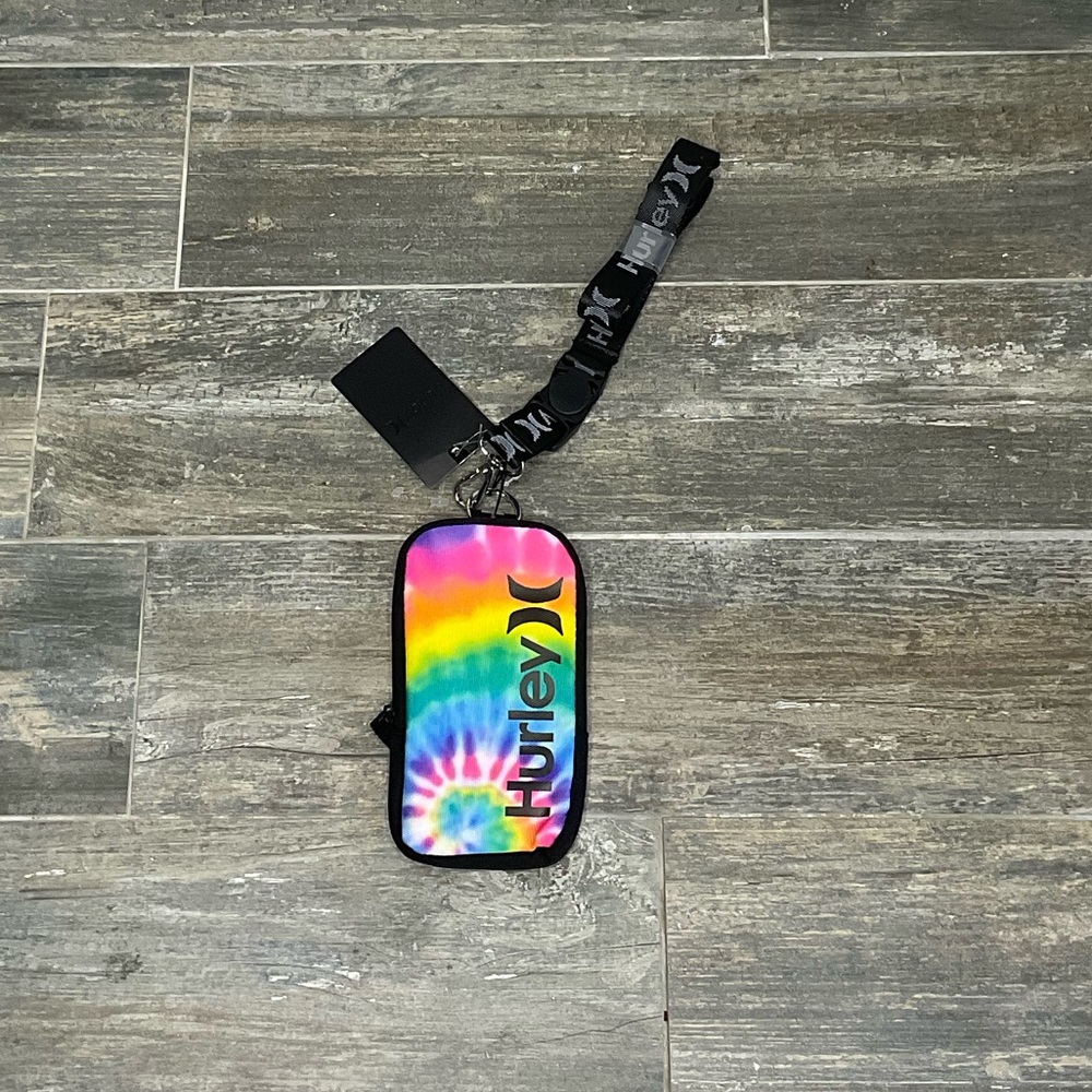 Hurley Rainbow Tie-Dye Key & Card Holder